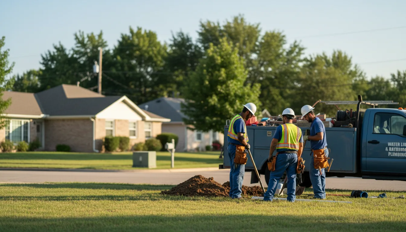 Residential water line and bathroom plumbing service in Jacksontown, OH